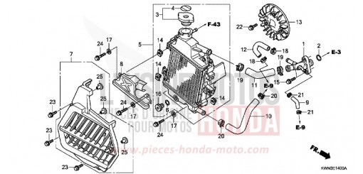 RADIATEUR (WW125EX2A/EX2B) WW125EX2A de 2010